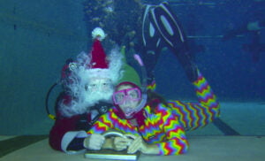 Photograph of santa and elph